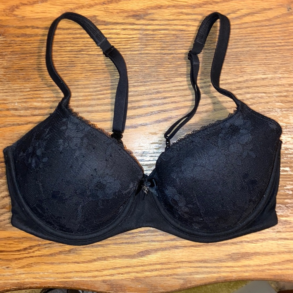 VS 34D Black Lace Demi Bra